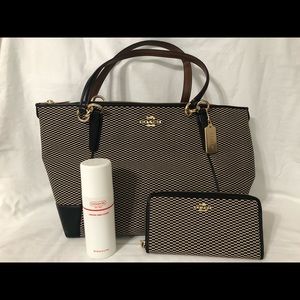 Coach Legacy Jacquard Ava Tote, EUC with wallet